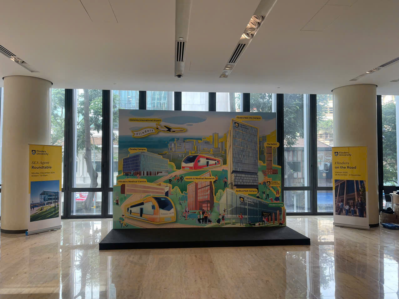 Mẫu backdrop bạt hiflex cho cho check in