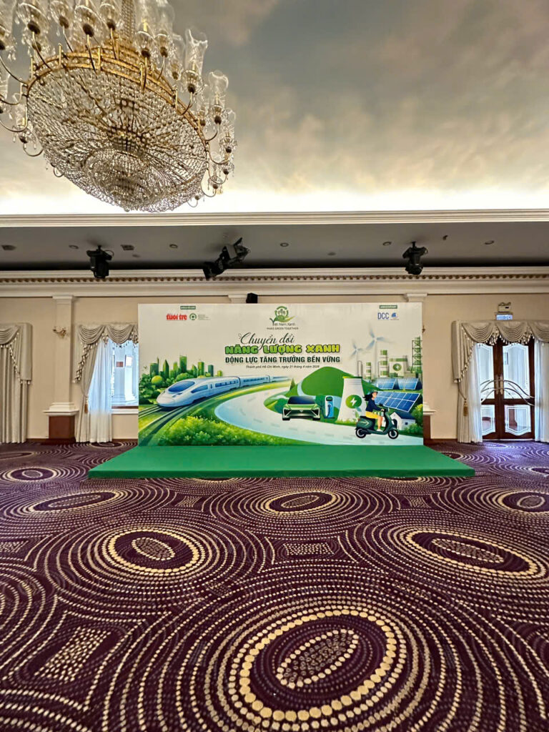 Thi công backdrop hội nghị cho chương trình doanh nghiệp